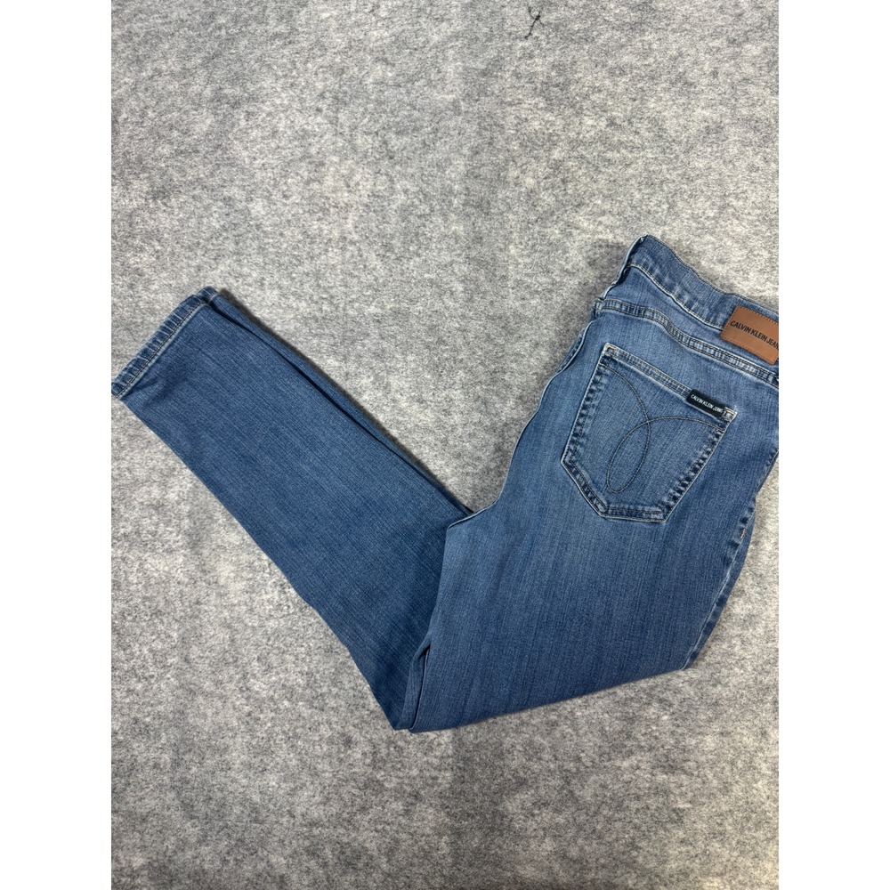 Calvin Klein Jeans Womens 14 High Rise Skinny Medium Wash Blue Denim Stretch